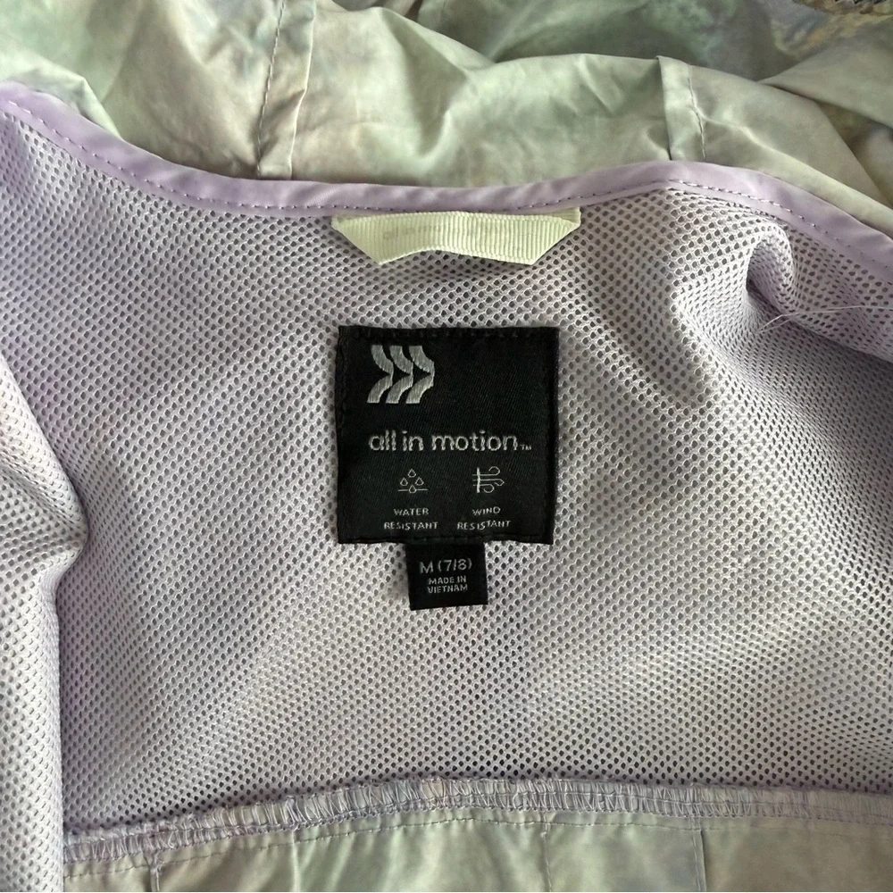 All in Motion Pastel Girls' Tie Dye Windbreaker Jacket Medium 7/8